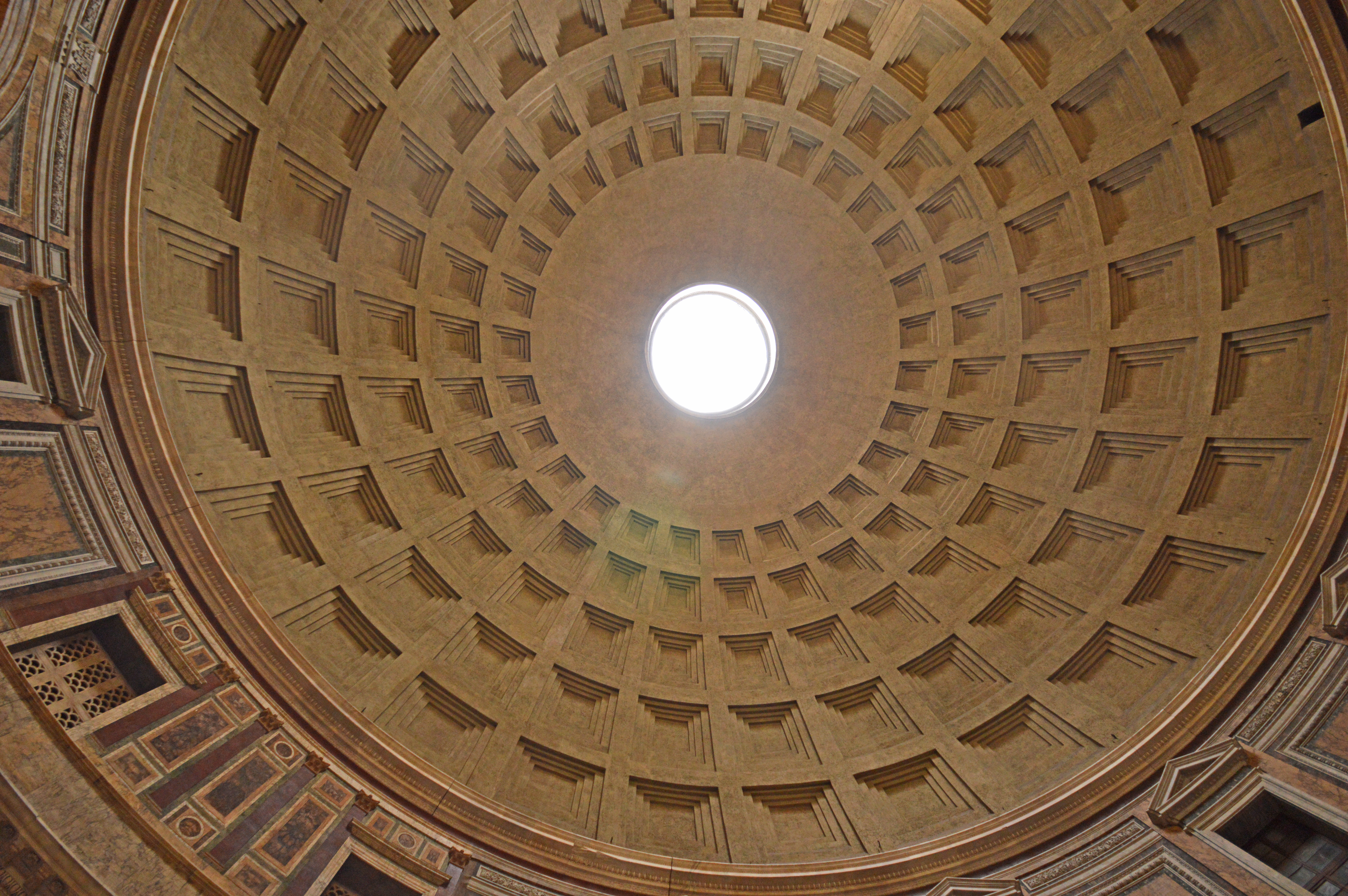 the interior dome of the Pantheon in Rome