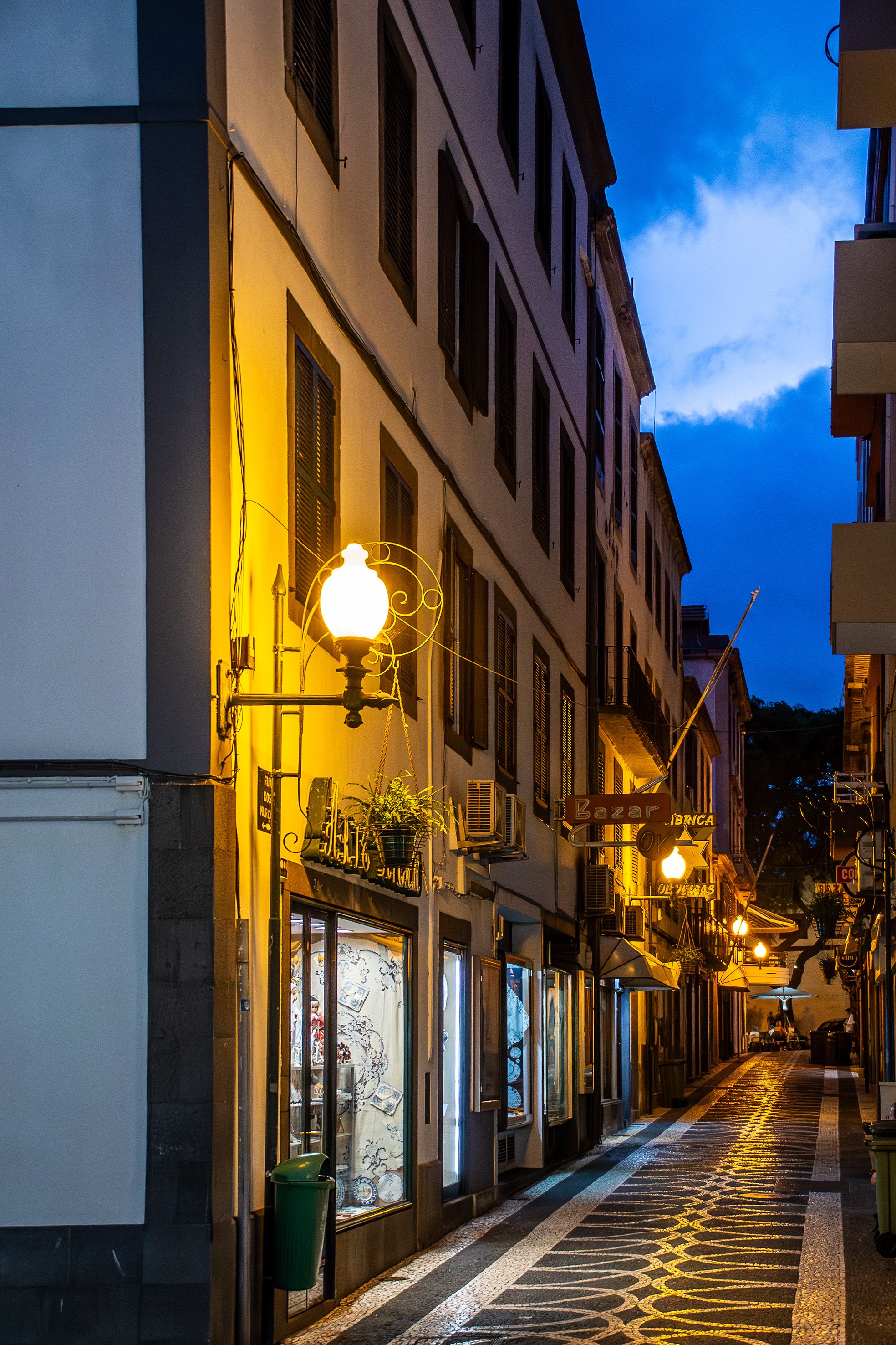 vintage-style street lamps