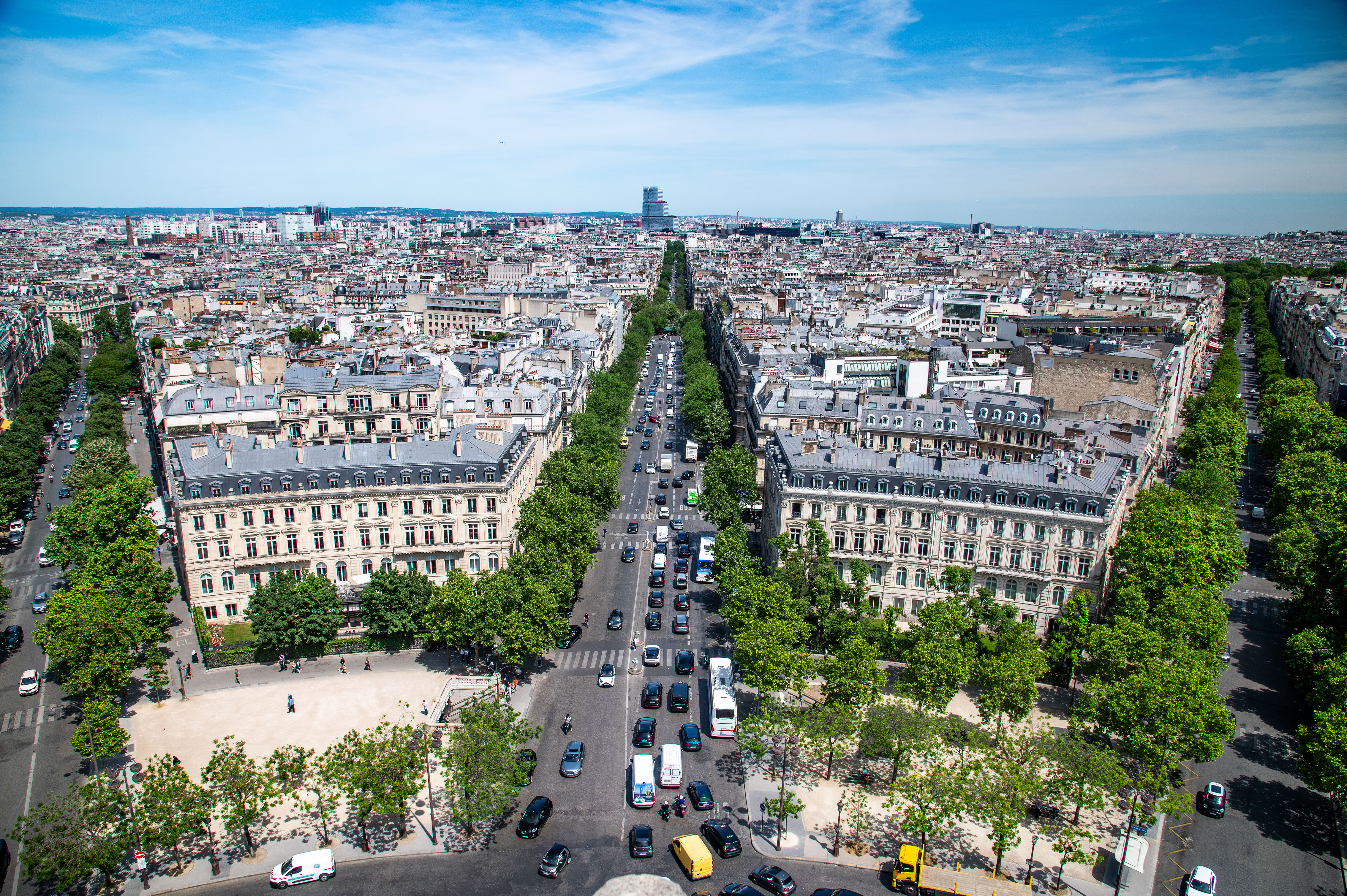 View from the top of Arc de Triomphe