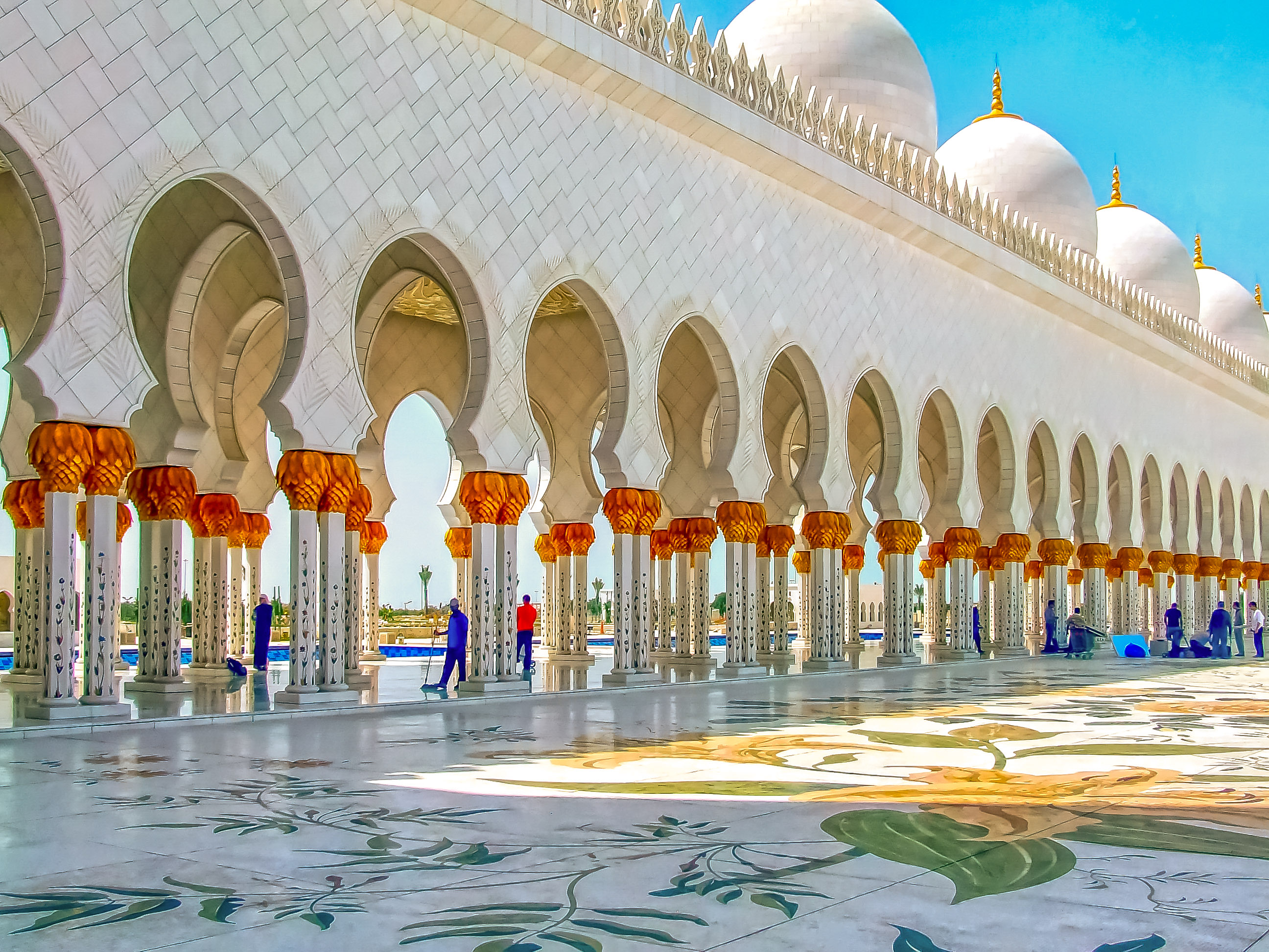 The floor features elaborate patterns