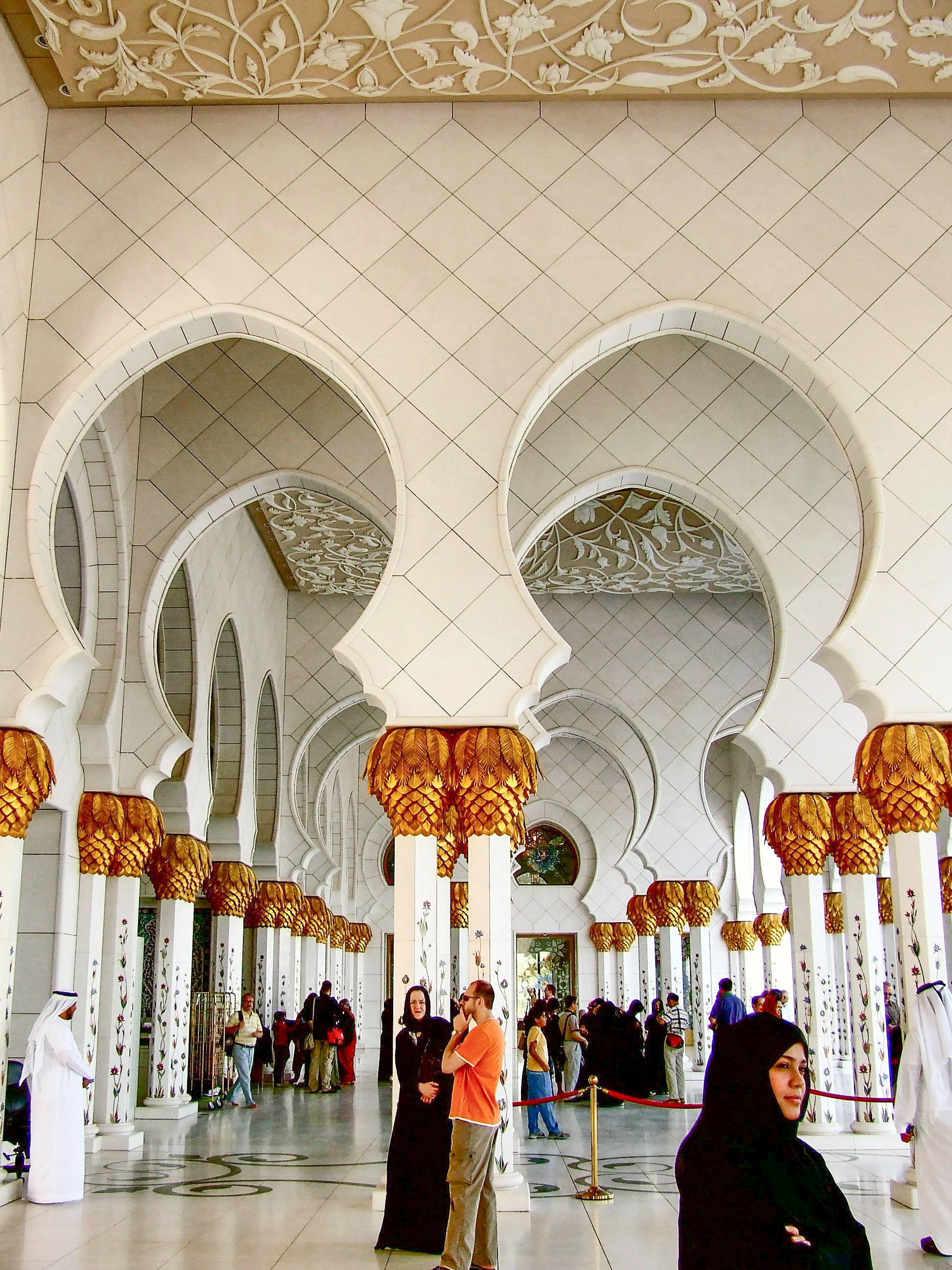 The space features large, intricately decorated arches