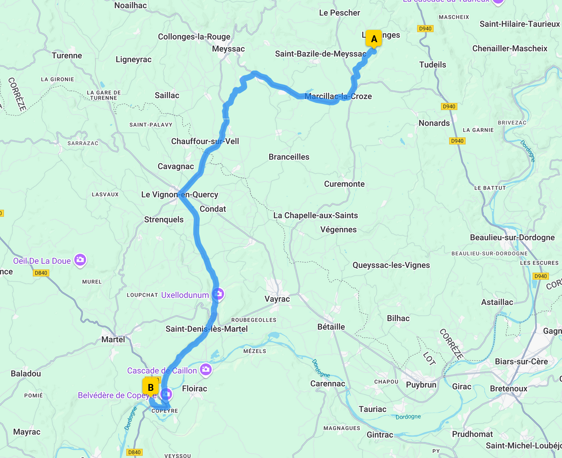 map of Dordogne