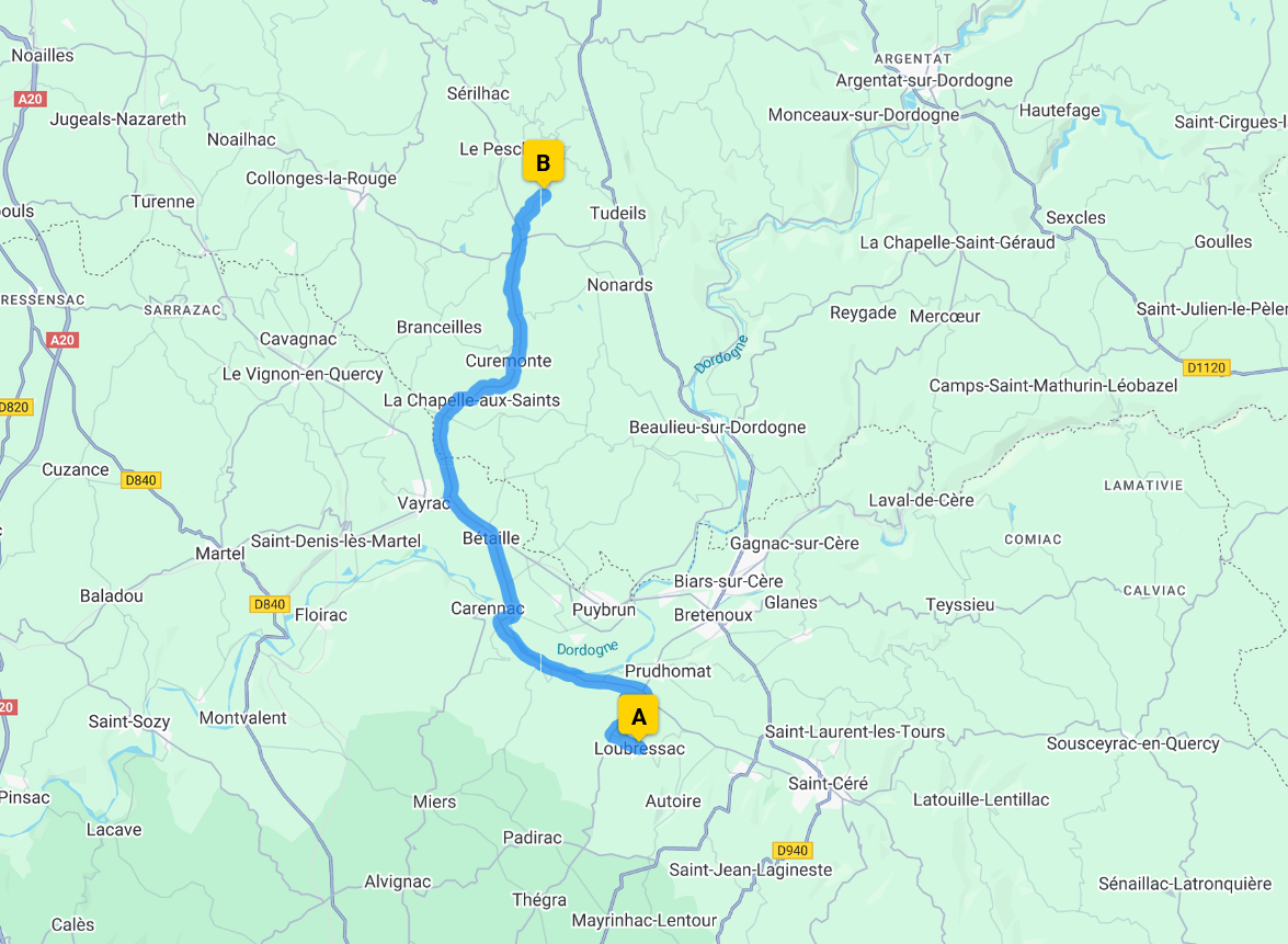 map of Loubressac