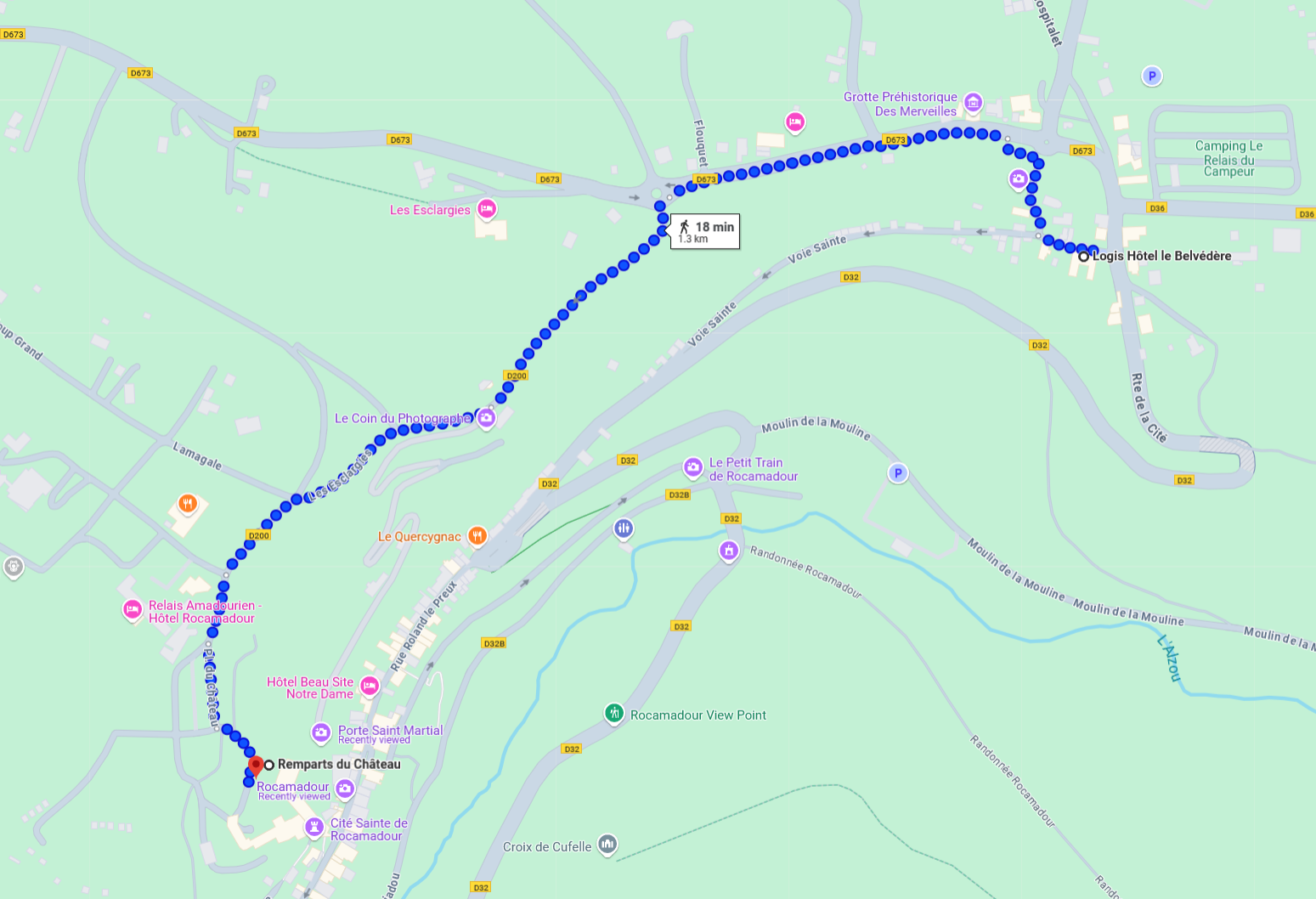 walk from Belevedere to Chateau
