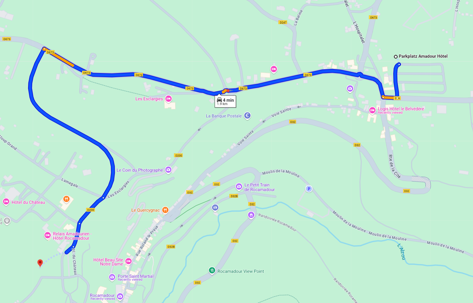 walk from chateaux to city