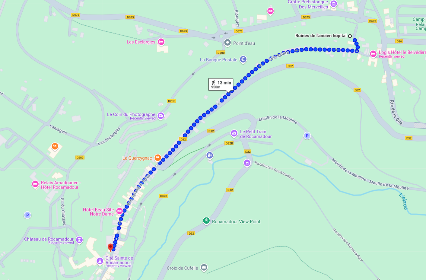 walk from chateaux to city