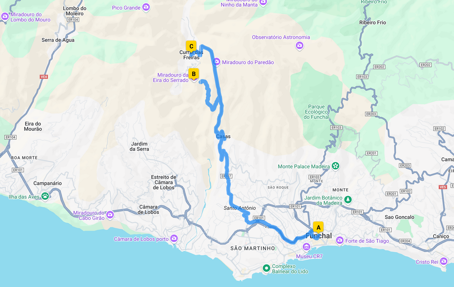 map of Curral Das Frieras