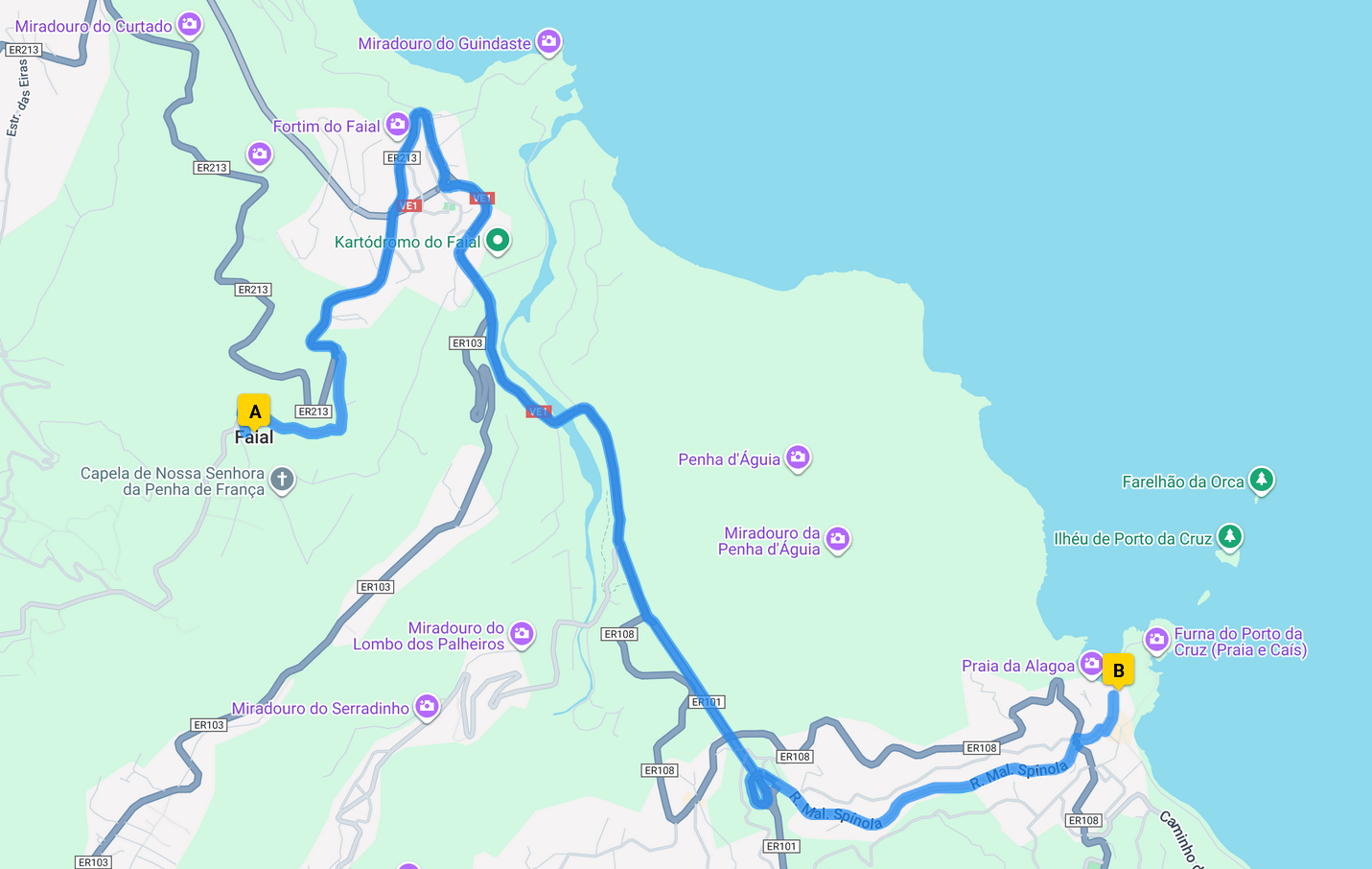 map for Porto da Cruz