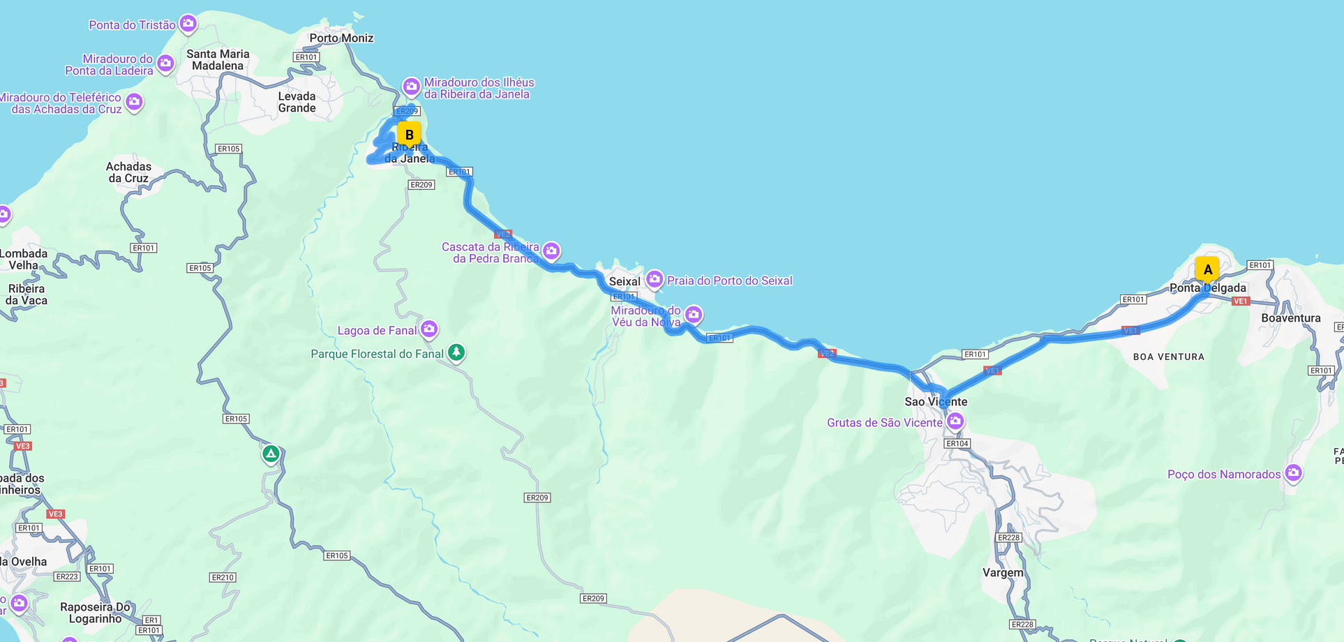 map for Ribeira da Janela