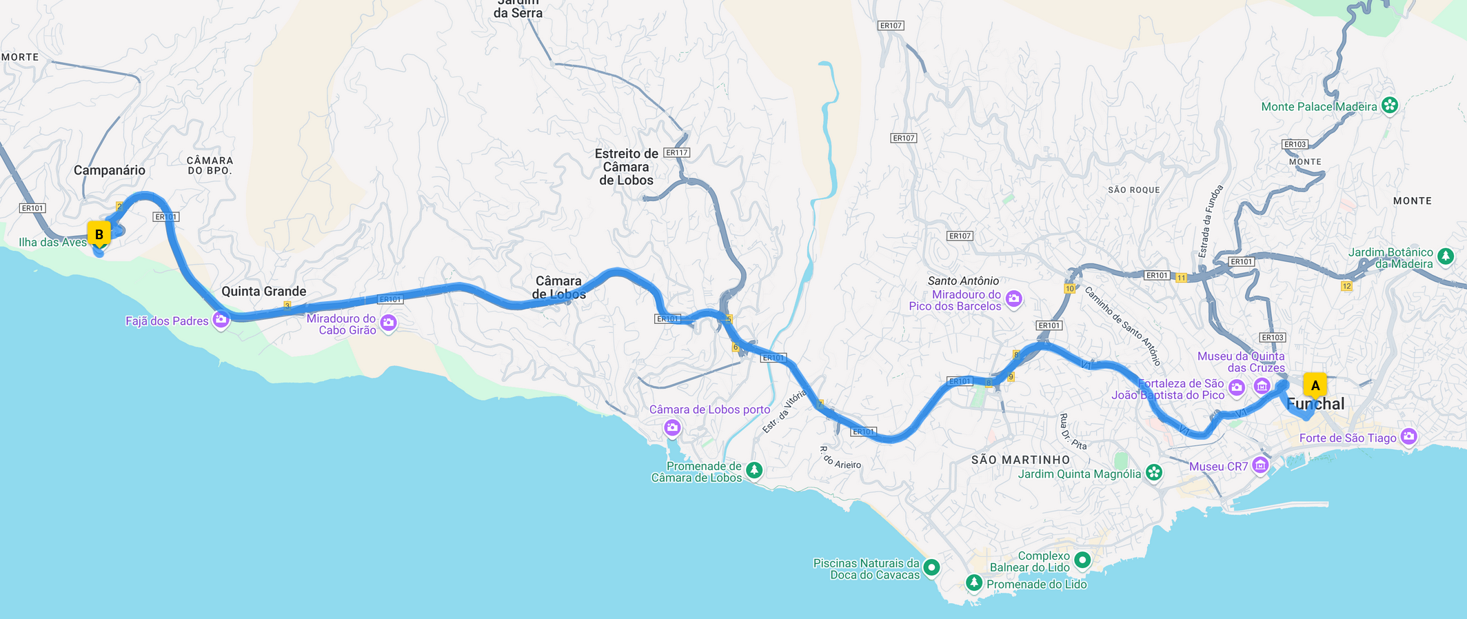map of Ilha das Aves