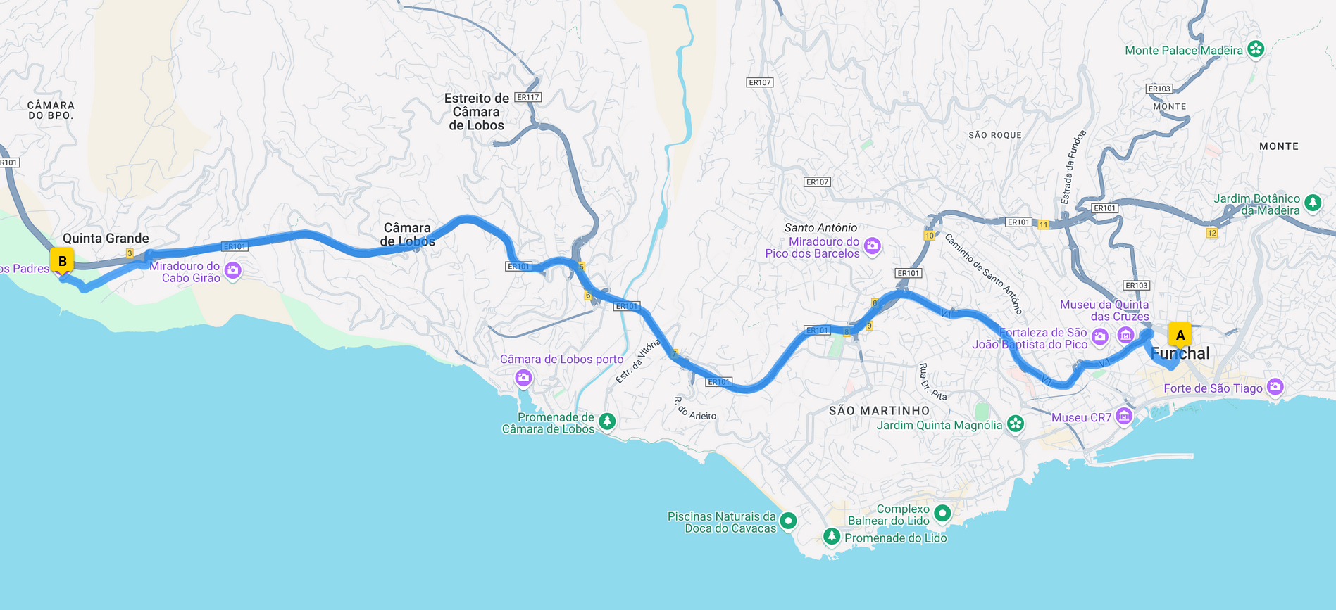 map of Fajã dos Padres