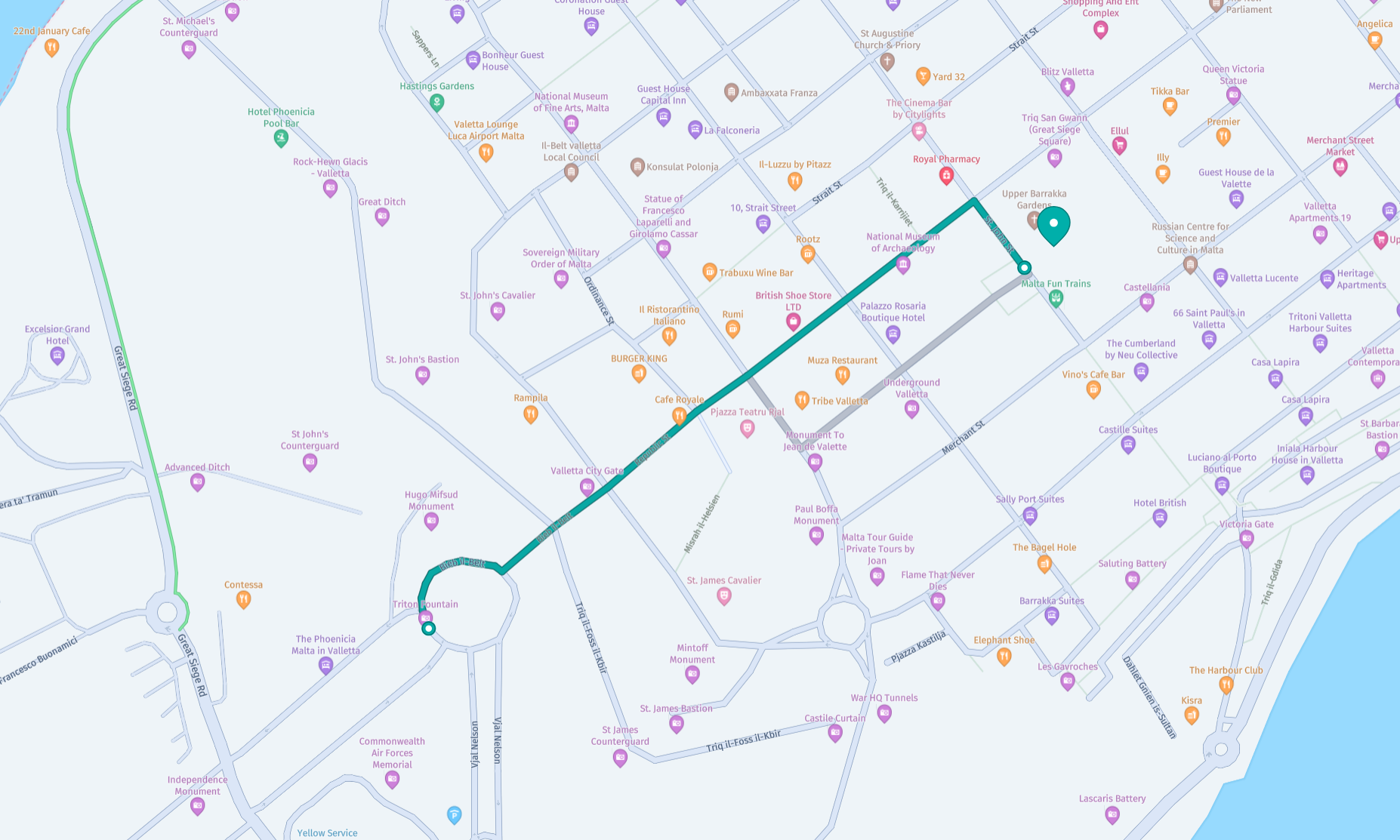 map for St. John’s Co-Cathedral
