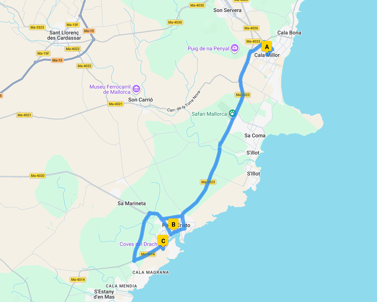 map for Porto Cristo