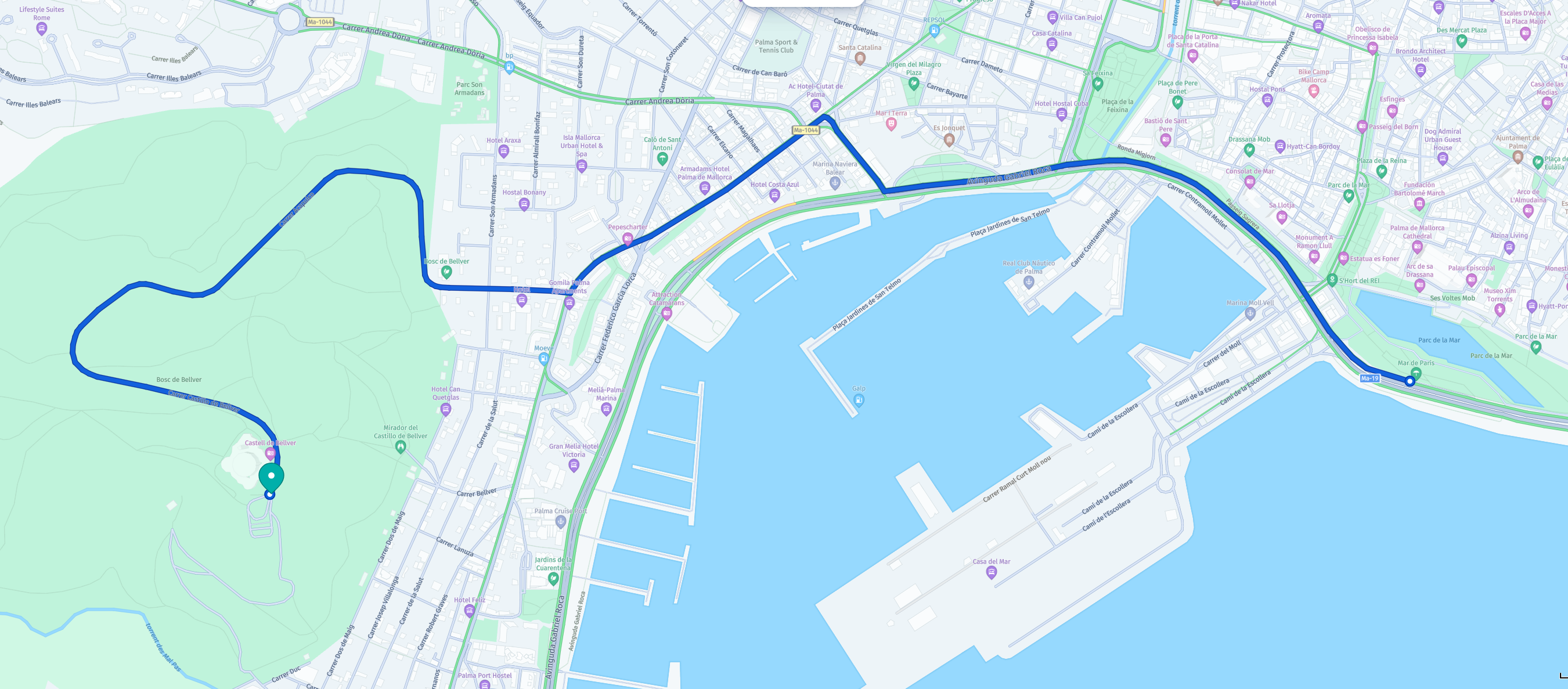map for mallorca-palmacastillo