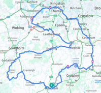 Satellite view map for Surrey